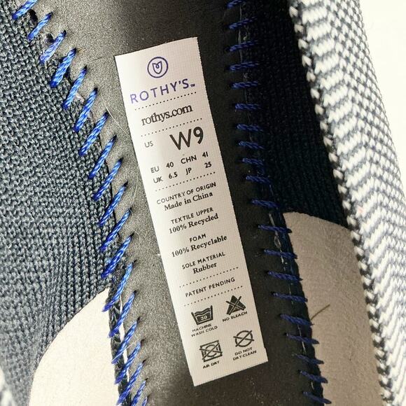 Rothys Womens Cloud Gray Birdseye The Point Ballet Flats Size 9 - Picture 7 of 8